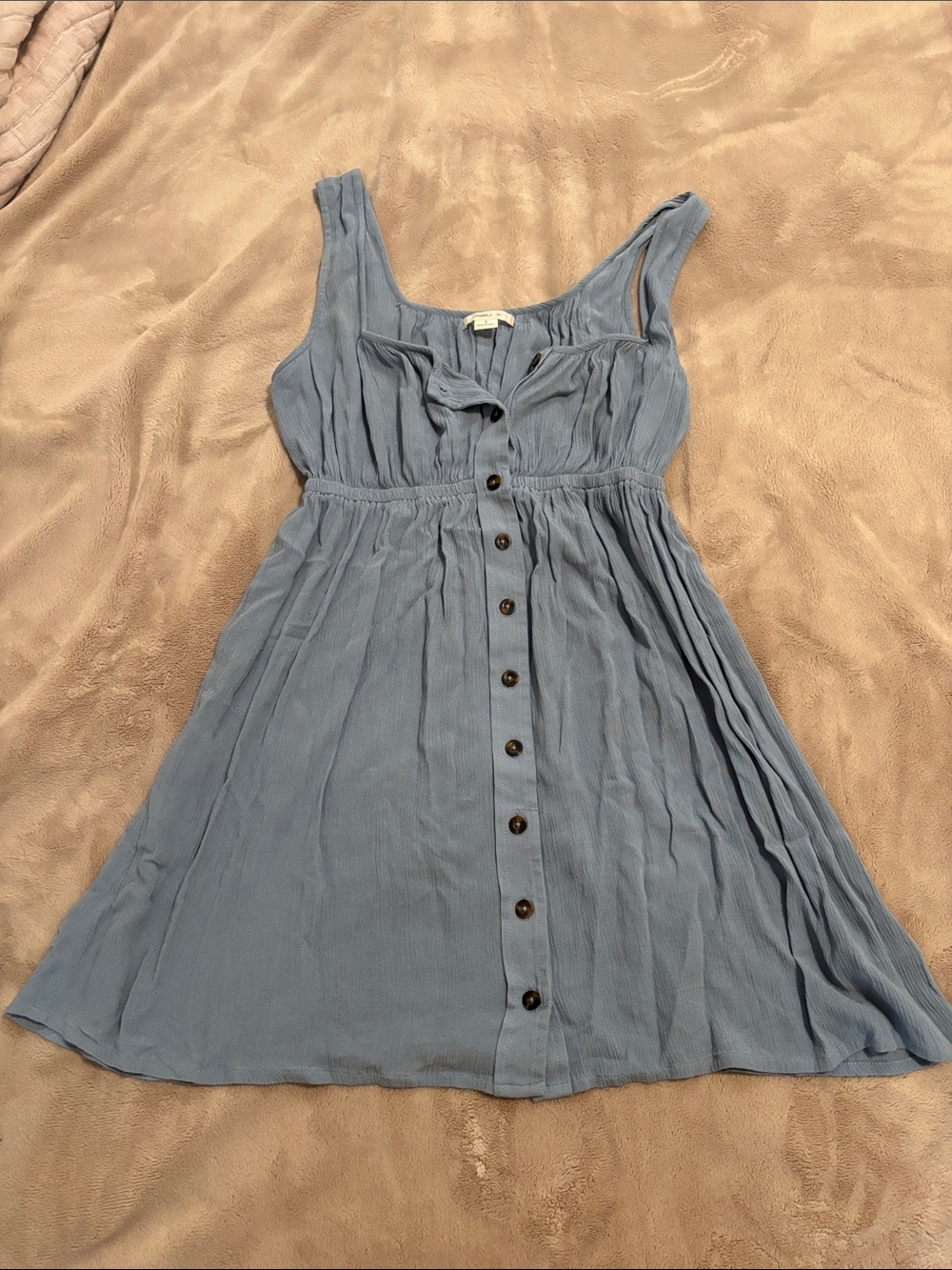O'Neill Dusty Blue Button-Front Mini Sundress